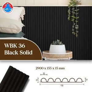 WPC Wall Panel Plafonesia WBK36-29 Black Solid